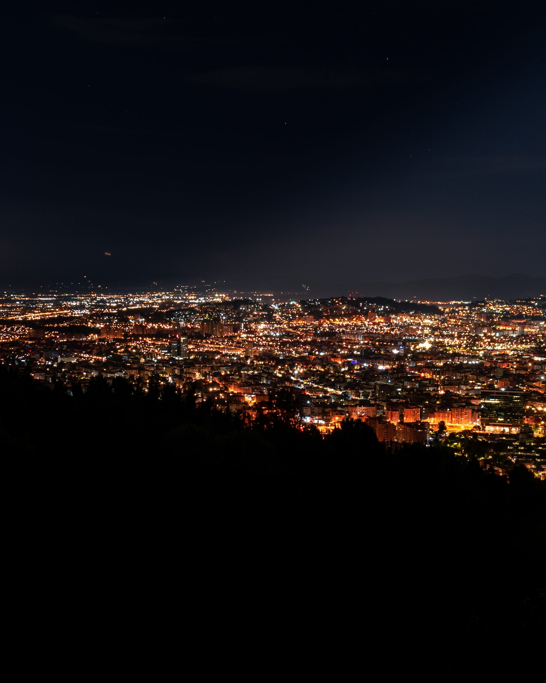 Bogotá at night from the hills