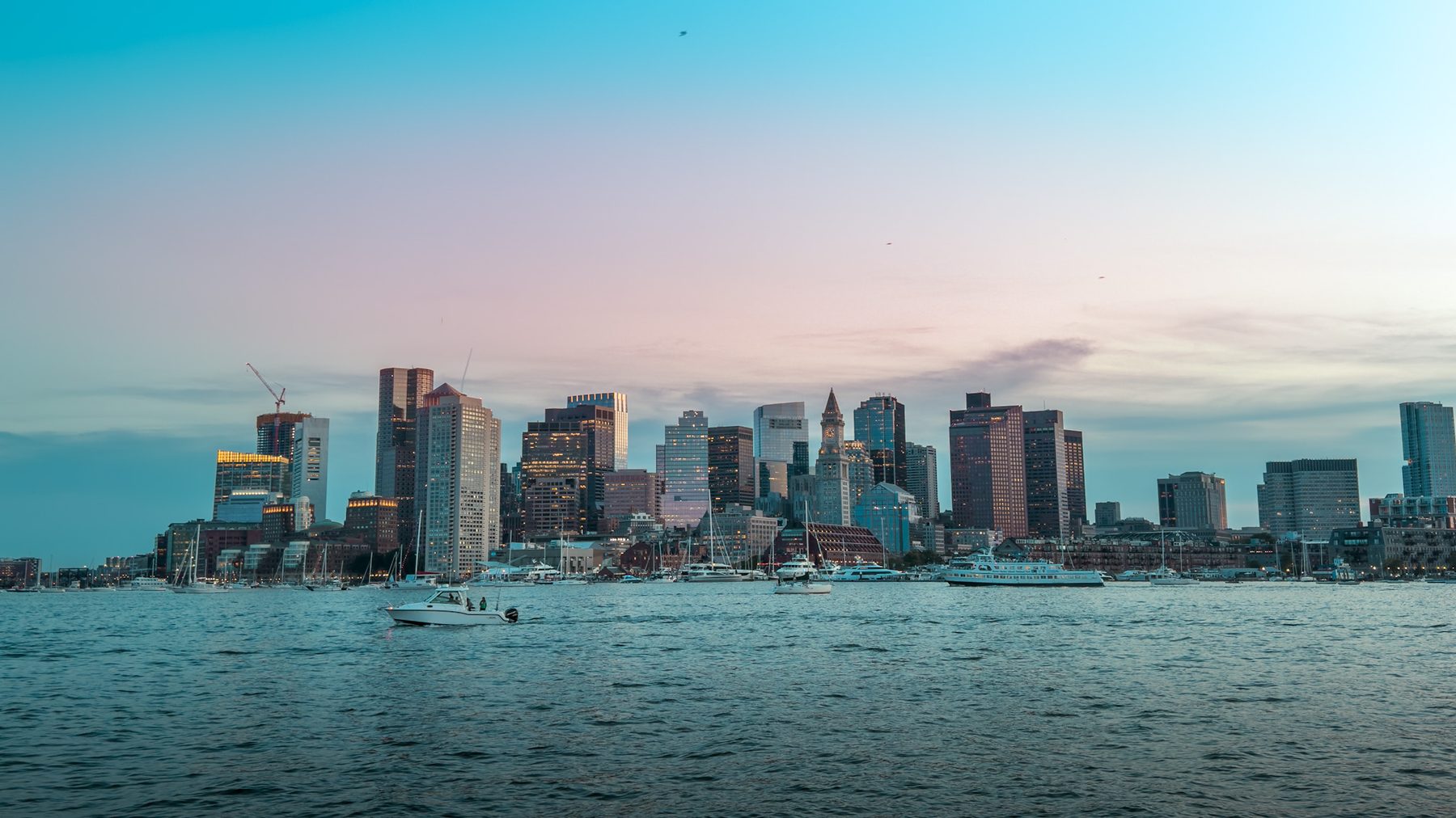 Boston skyline at dusk