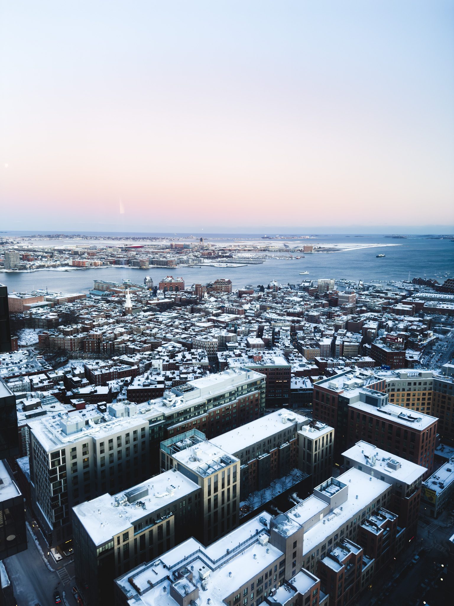 Boston rooftops under snow