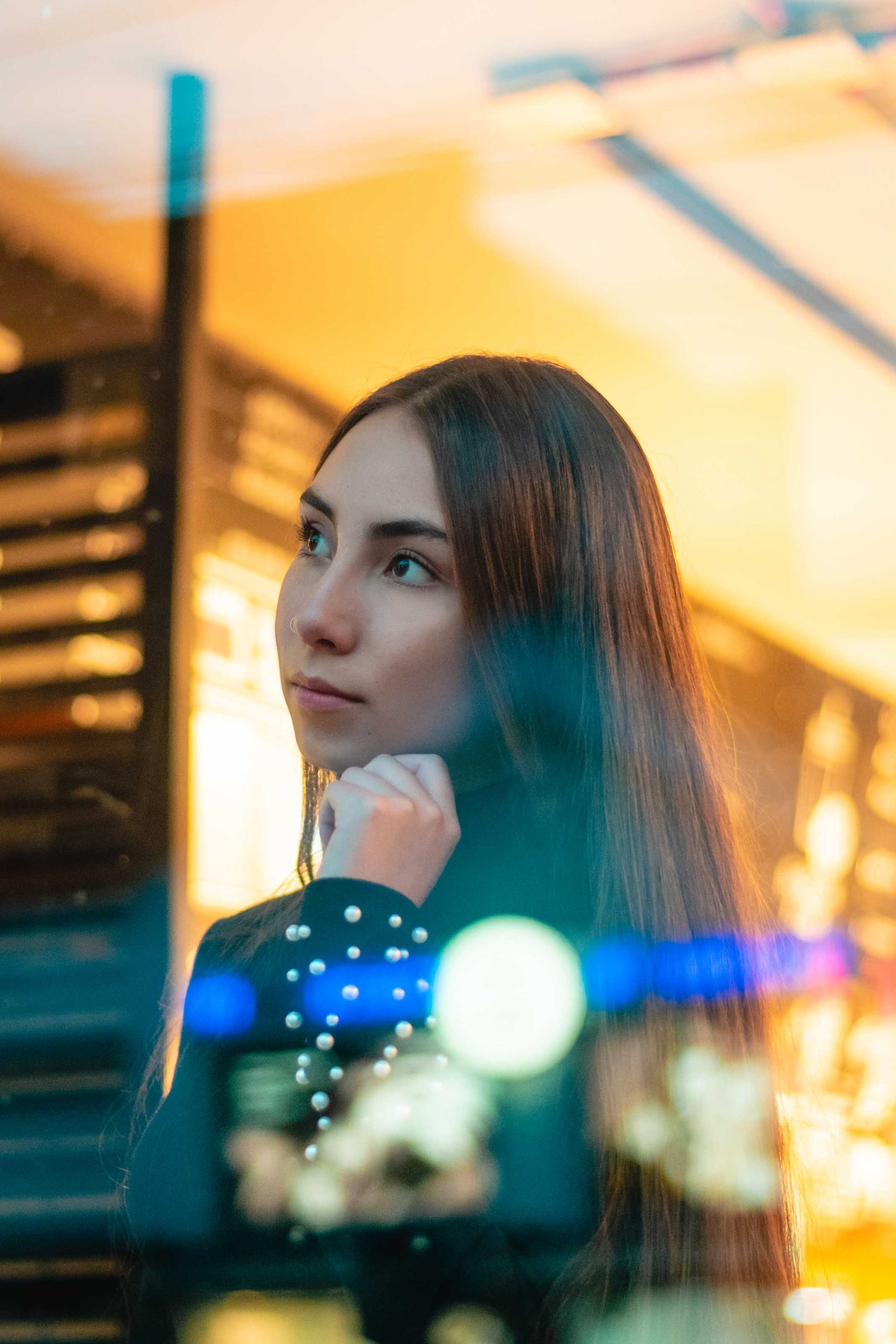 Portrait in blue light