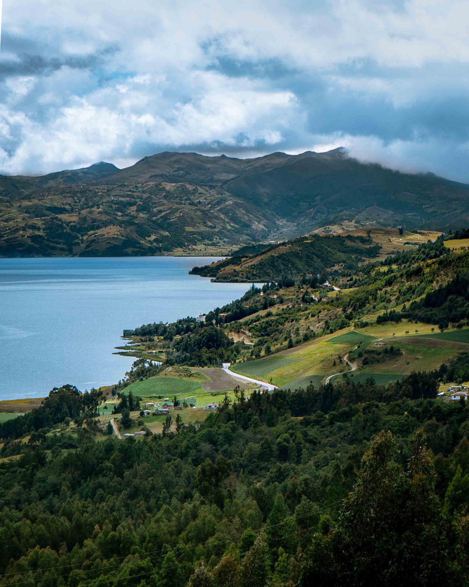 Lake and valley from above