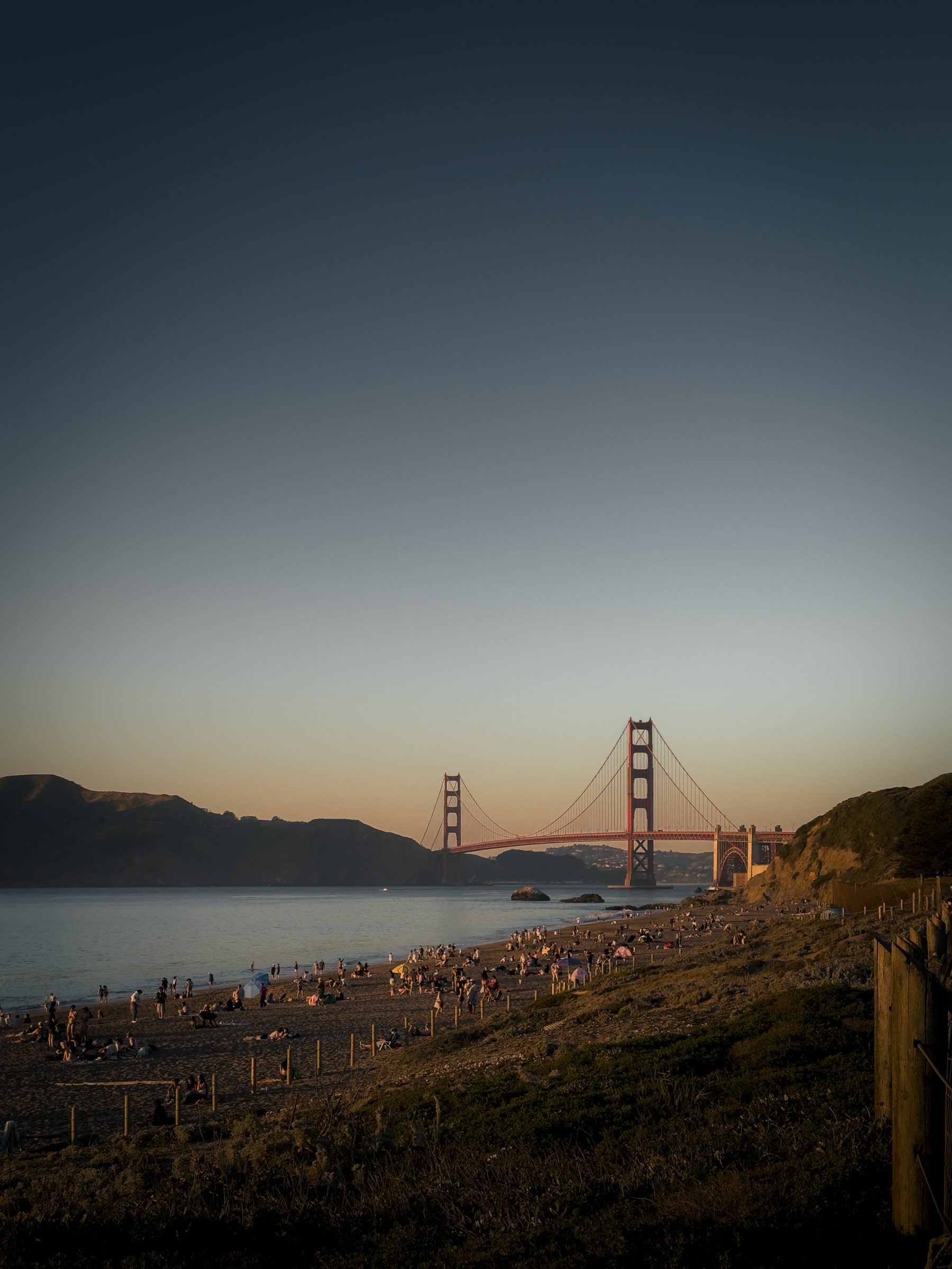 Golden Gate and the bay under fog