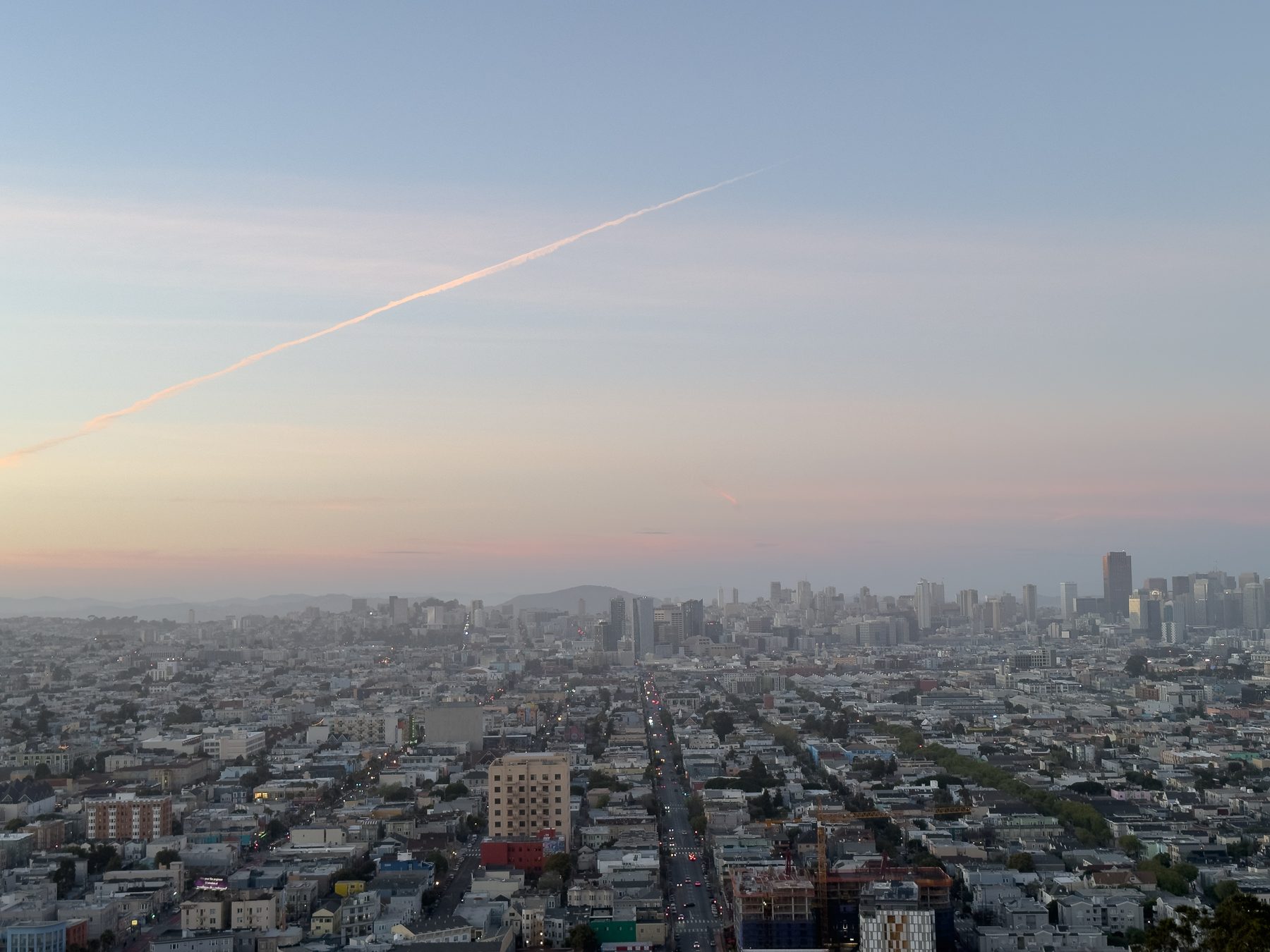 The city under haze, seen from the hills