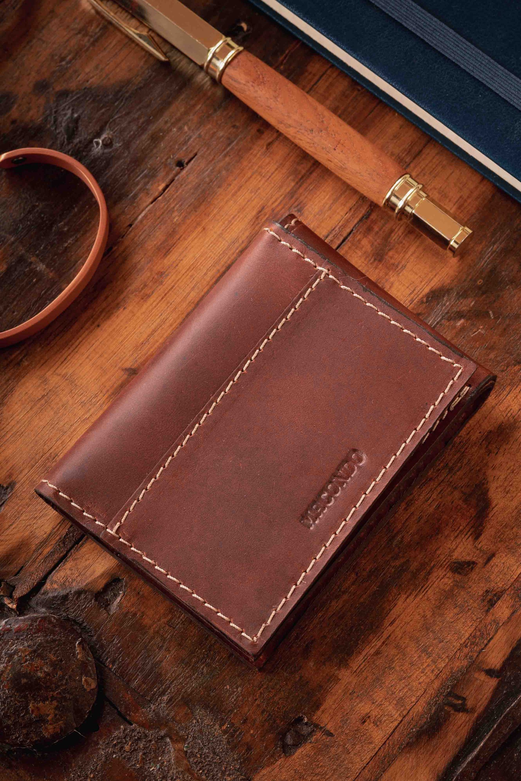 Leather goods still life