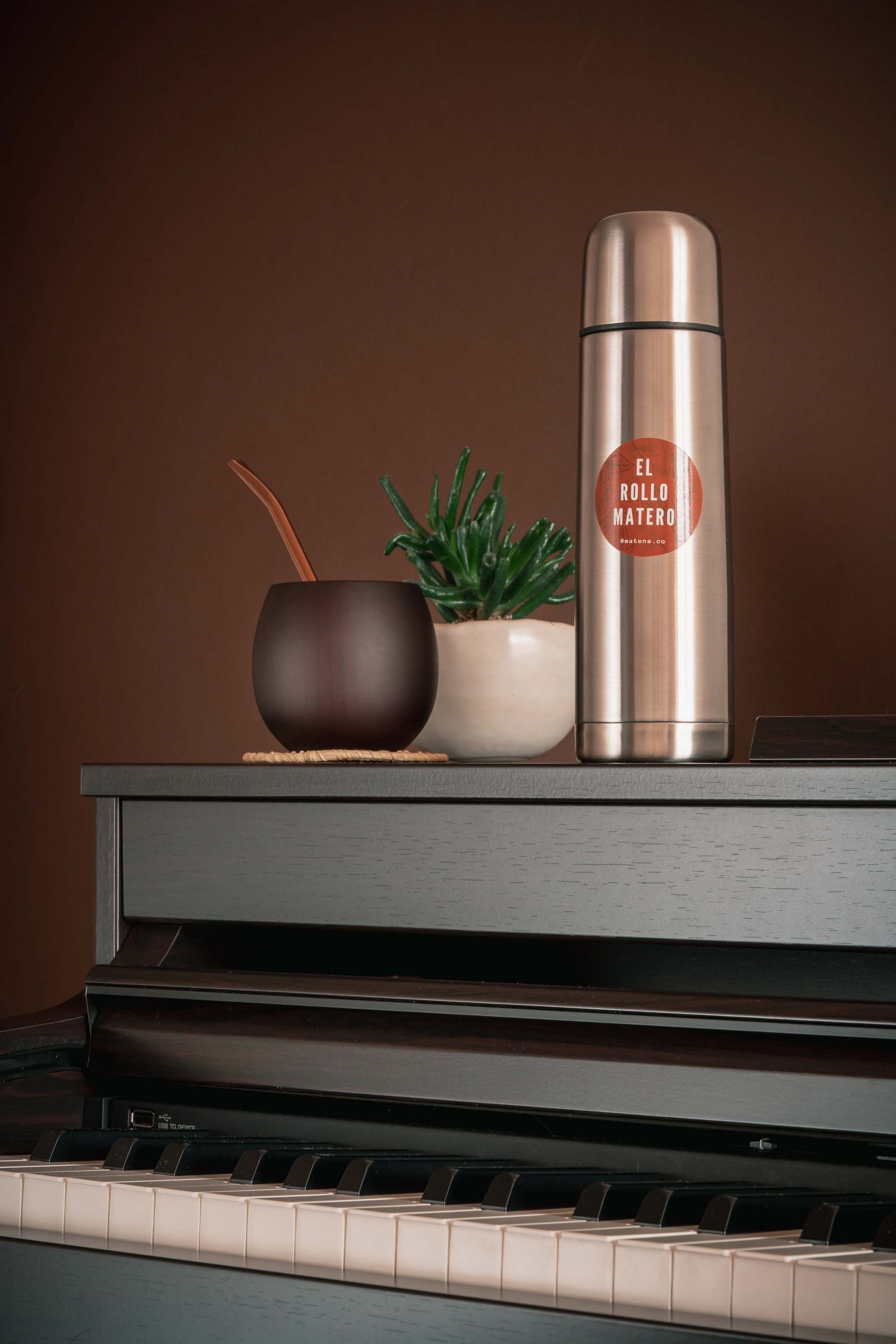 Objects on a shelf in warm light